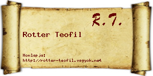 Rotter Teofil névjegykártya